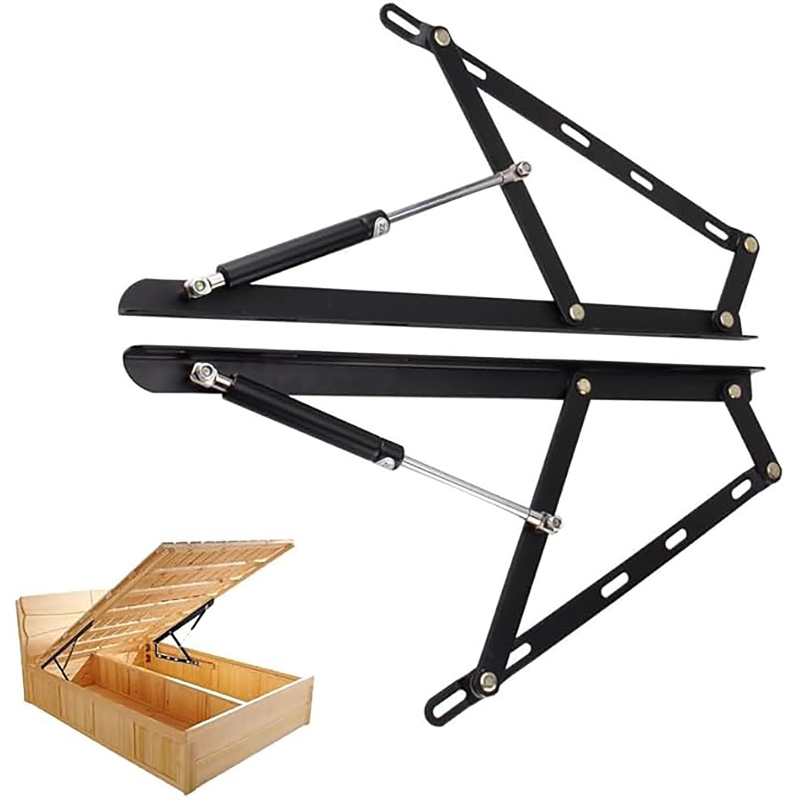 GDHKDDFL Hydraulic support rods for furniture cabinet doors 2pcs Pneumatic Heavy Duty Gas Spring Bed Storage Lift Hydraulic Rise Mechanism(110cm/43.3in)