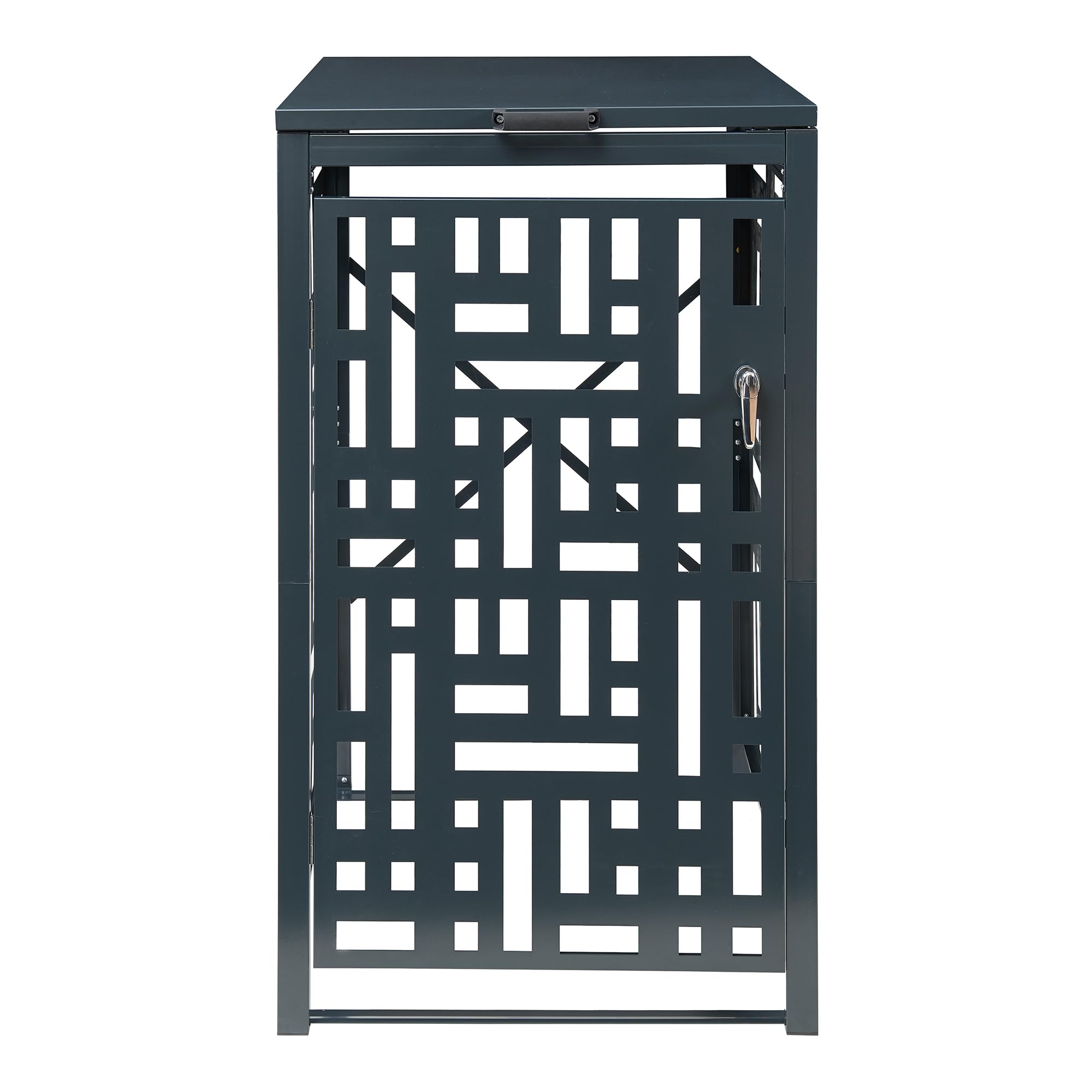 casa.pro Mülltonnenbox 1er Bernalda Mülltonnenverkleidung für 1 Tonne 240l abschließbar 116 x 68 x 80 cm Müllbox wetterfest Mülltonnenhaus Stahl Anthrazit
