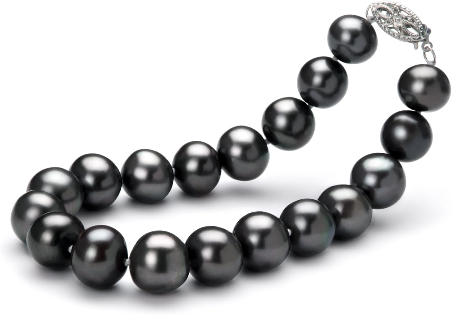 Black 8.5-9mm AA Quality Freshwater 925 Sterling Silver Cultured Pearl Bracelet For Women - Image 2