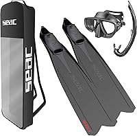 Vista 1 de SEAC Set Tris Shout con Aletas Largas Grito Negro, Máscara de Buceo Extremo y Jet Snorkel