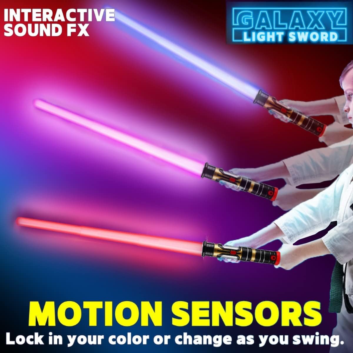 Liberty Imports 12 Pack: LED Light Up Sabers Set - Color Changing Motion Sensitive Retractable Swords with FX Sound Effects for Themed Parties, Bulk Party Favors and Cosplay