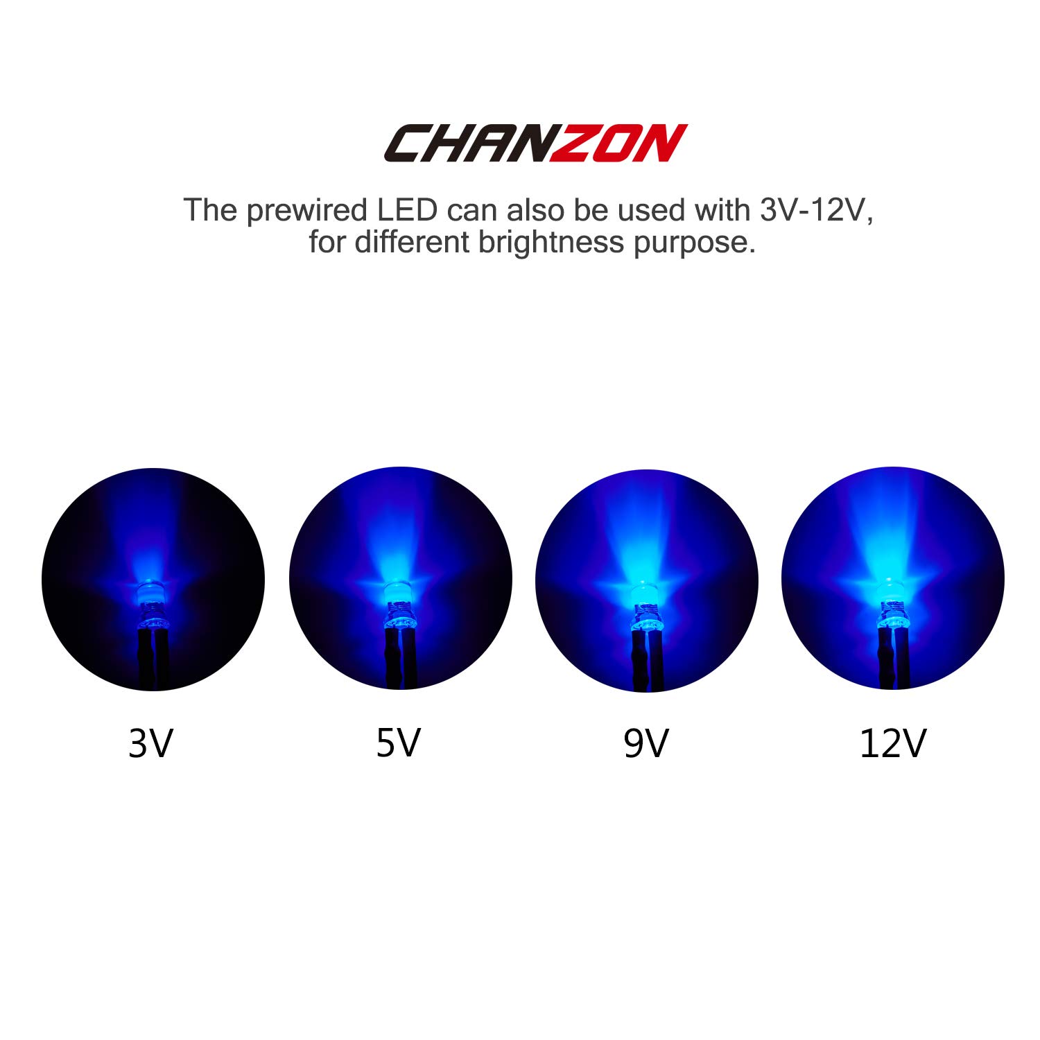 20 LEDs Vert Clignotant 5mm Pré-câblées 12V Avec Résistance 560Ω - Fil 24AWG 20cm - Pour DIY, Électronique
