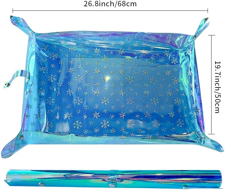Kasepie Plant Repotting Mat, PVC, Foldable and Waterproof, Holographic Blue with Snowflake Design, 19 x 27 Inch (Blue+Snowflake) image 3