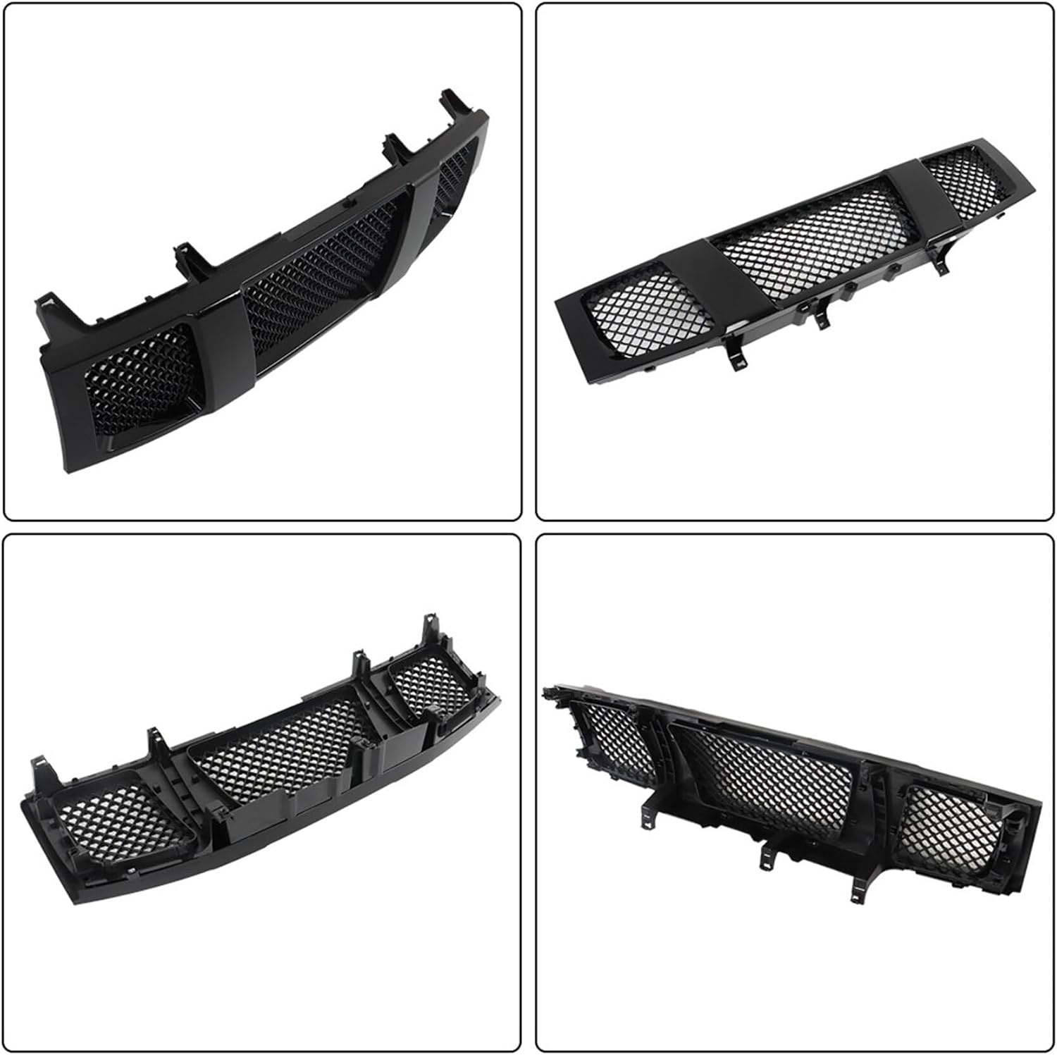 Silscvtt Front Bumper Hood Grille Upper Glossy Black Mesh Style Replacement for Ti-tan Armada 2004-2007 8721988
