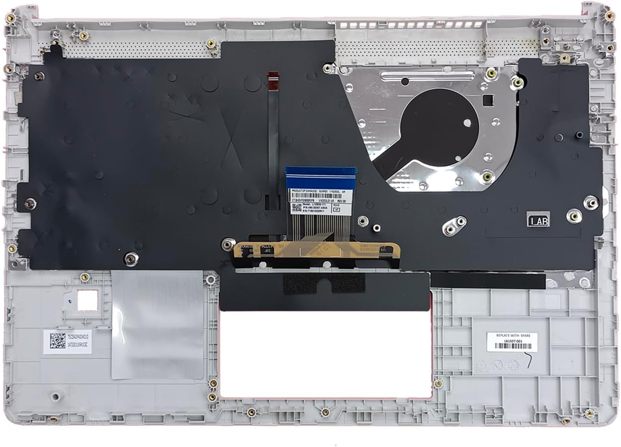 Replacement for HP Pavilion X360 14-DQ Laptop Upper Case Palmrest with Fingerprint Hole Backlit Keyboard Assembly Part L61507-001