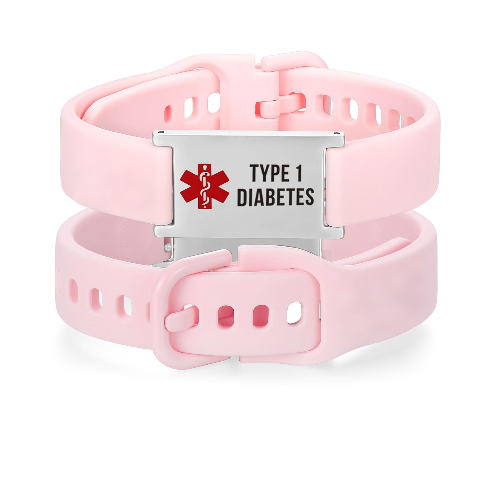 LinnaLove Medical Alert ID Bracelet – Adjustable Silicone Band, Custom or Pre-Engraved Options, QR Code Available