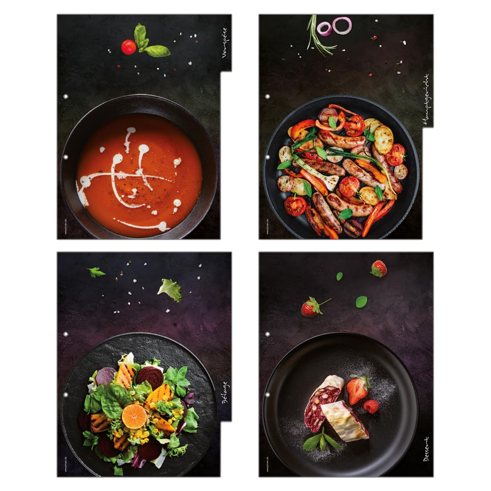 PRICARO Cartella Ricette Set Completo "Gourmet", A4, 8 Pezzi