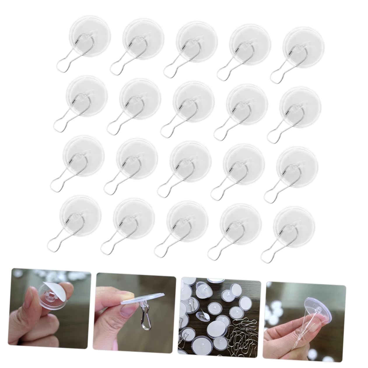 MAGICLULU 100piezas Ganchos Adhesivos Para Pared Gancho Techo Adhesivo Sin Taladro Decoración Navidad