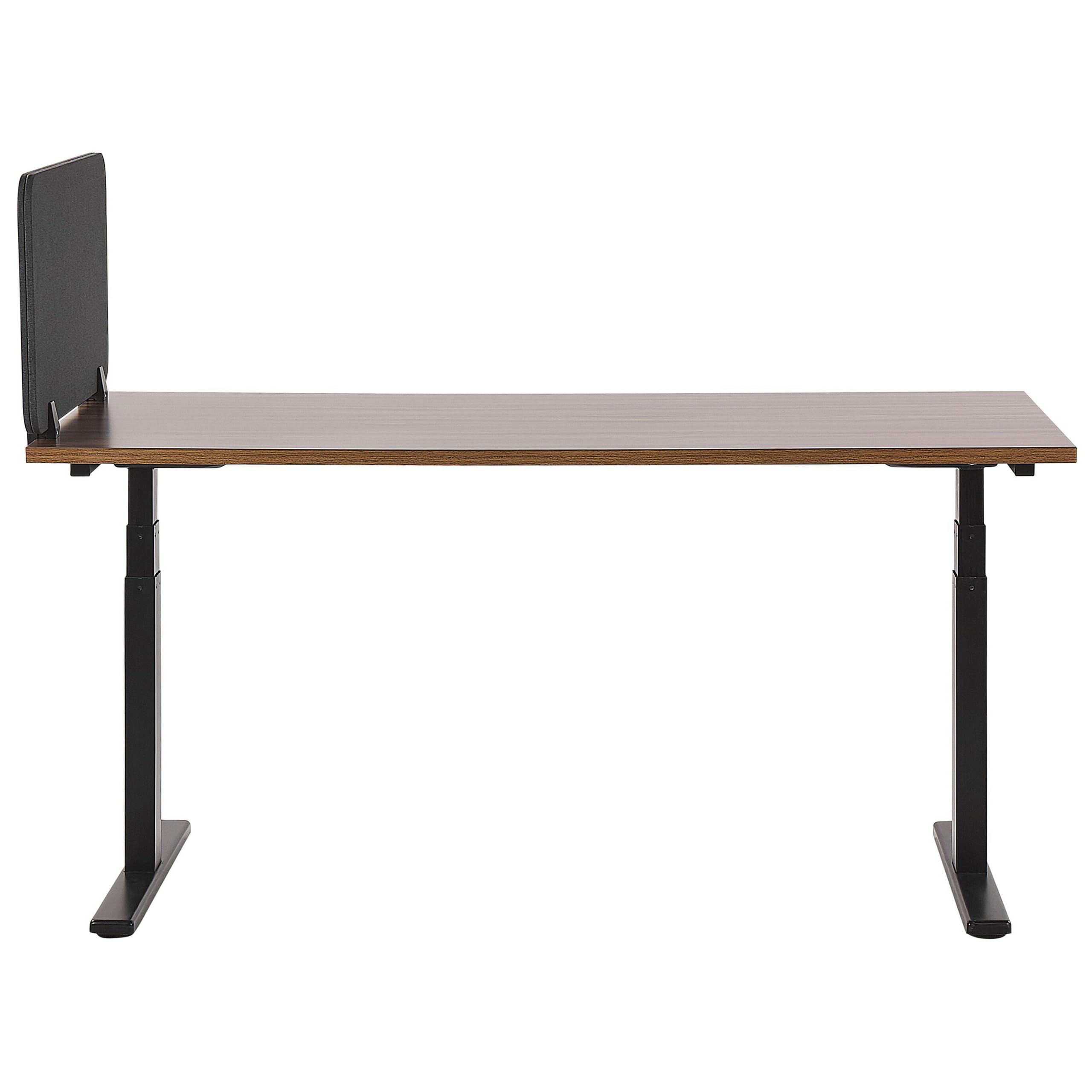 Beliani Séparateur Cloison Acoustique de Bureau et Table Gris Foncé 80 x 40 cm Réduit Le Bruit et Les Distractions Visuelles Idéal pour Le Open Space