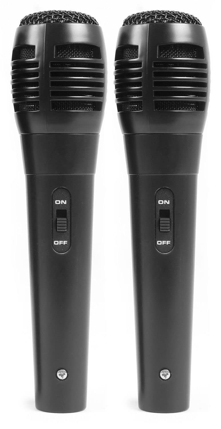 Fenton AV380BT Juego de Karaoke Plug & Play con 2 micrófonos, Juego de Altavoces y un Amplificador de 2 x 40w con Bluetooth y Reproductor de MP3 con Lector USB y SD