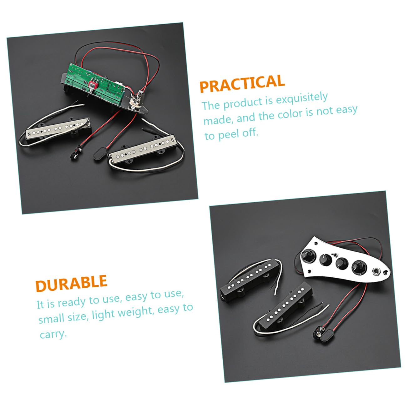 HEMOTON Set di Pickup per Basso Elettrico Jb a 5 Corde, Ferro Argento, Facile da Installare, Pronto All'uso