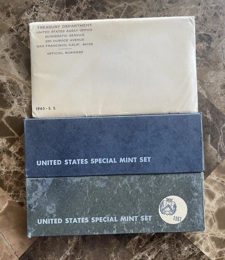 1965-1967 US Special Mint Set Collection, 15 Silver Coins with Original Boxes, 3 Complete Sets