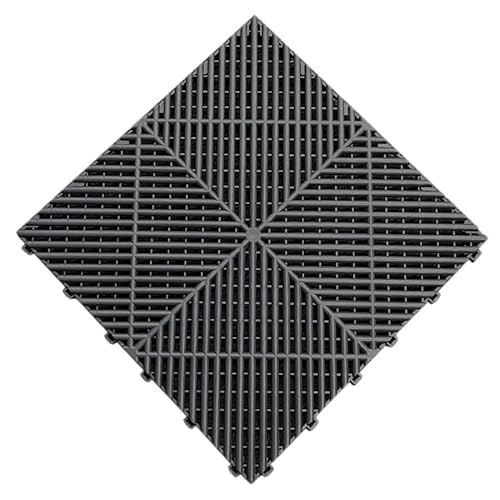 ガレージタイル ガレージマット 単品販売(1枚) 40cm×40cm×1.8cm はめ込み 置き敷き バイク 車 自転車 駐車場 屋外 屋内 ガーデニング メッシュ 通気性 軽量 ショールーム 倉庫 テラス イベント フロアタイル ジョイント 正方形 フロ