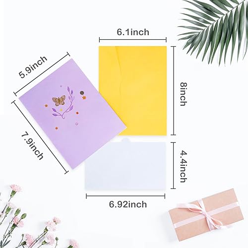 Miniatura 3 de Tarjetas emergentes de mariposa morada, tarjeta de felicitación 3D de feliz cumpleaños, para todas las ocasiones, cumpleaños, día de la madre, día