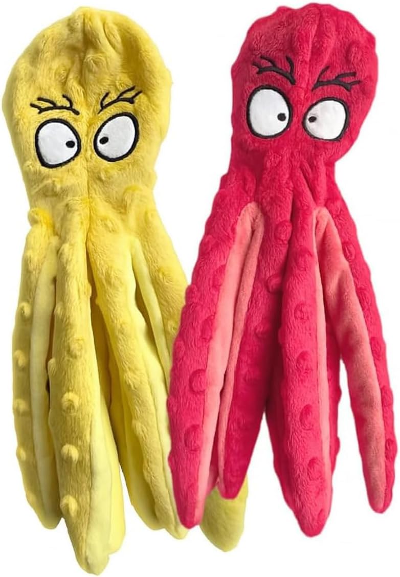 Juguetes para Perros Squeaky 2-Pack No-Stuffing Crinkle Peluche