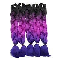 Vista 105 de Benehair 1 paquete de 1 paquete de extensiones de cabello trenzado de 24 pulgadas, extensiones de cabello sintético de alta temperatura, extensiones
