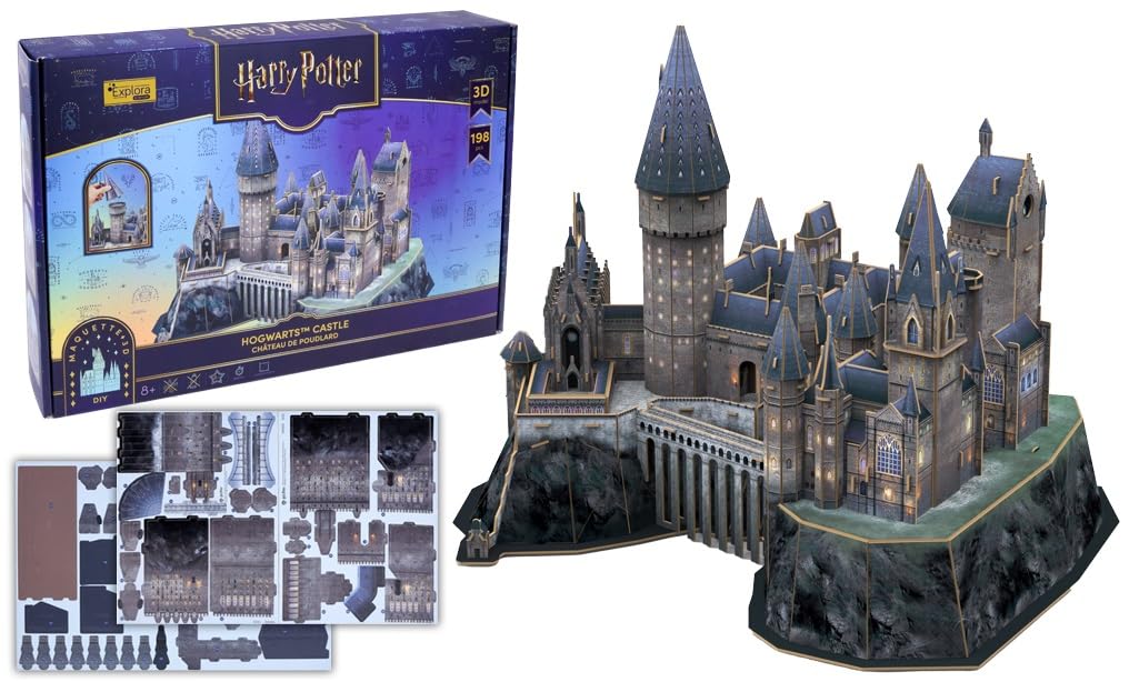 EXPLORA Hogwarts Castle – Officially Licensed Harry Potter 3D Puzzles – 540302-197 Pieces – No Glue or Scissors – Construction Game – Gift – Model Kit – Ages 8 and Above