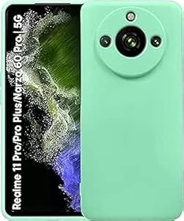 جراب حماية خلفي بتصميم رفيع من السيليكون الناعم والبولي يوريثين المقاوم للحرارة لموبايل أوبو ريلمي 11 برو بلس، لون أخضر فلورسنت، سيليكون البولي يوريثين الحراري