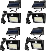 LED Solar Light, Solar Panel and Light, Separate Type, Diffuser Lens Cover, Set of 4, Sensor Light, LED, Outdoor Light, Motion Sensor, Solar Powered, Waterproof, Security Light