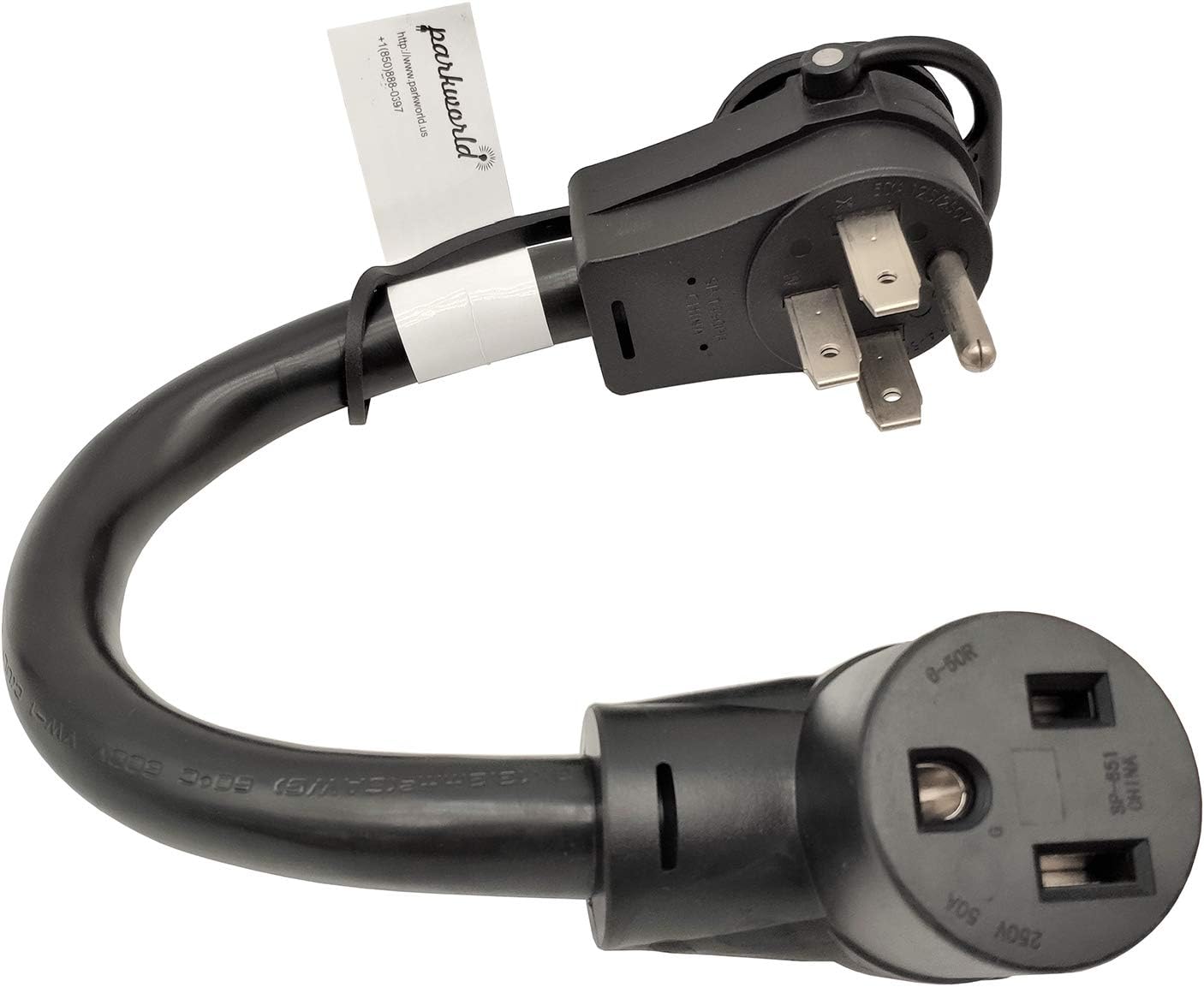 Parkworld 62015 RV 50A Splitter Adapter Cord 14-50P to 14-50R & 6-50R Welder 3-Prong 50A 250V Female (1.5FT)