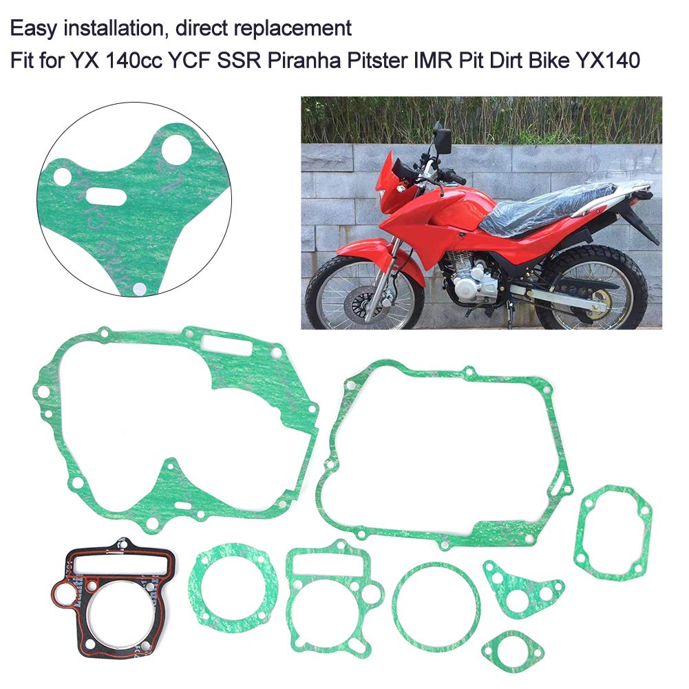 KIMISS Kit Guarnizioni Kit Motore, Pit Bike 140 Testa di Ricambio Yx140 Kit Guarnizioni Dirt Set Yx 150 Motore Moto Completo Adatto per Ricostruire Parti Giunto di Fascia Alta