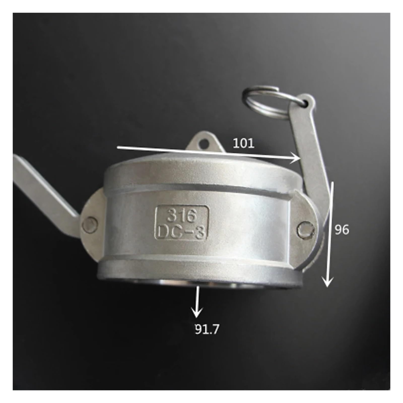 Tapa de extremo de 1/2" tipo C Camlock Acoplamiento de desconexión rápida 304/316 Ranura de leva Stianless(304,C_2-1/2")