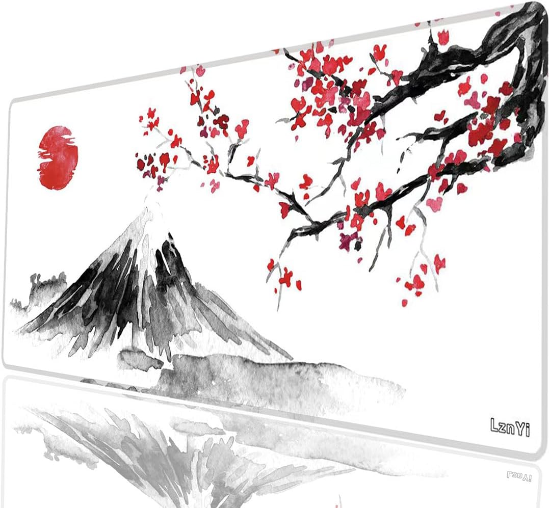 XueJingEU XL Mouse Mat, 800 x 300 mm Large Rectangular Gaming Mouse Pad, Japanese Desk Pad for Computer, Laptop and PC, 80 x 30 cm