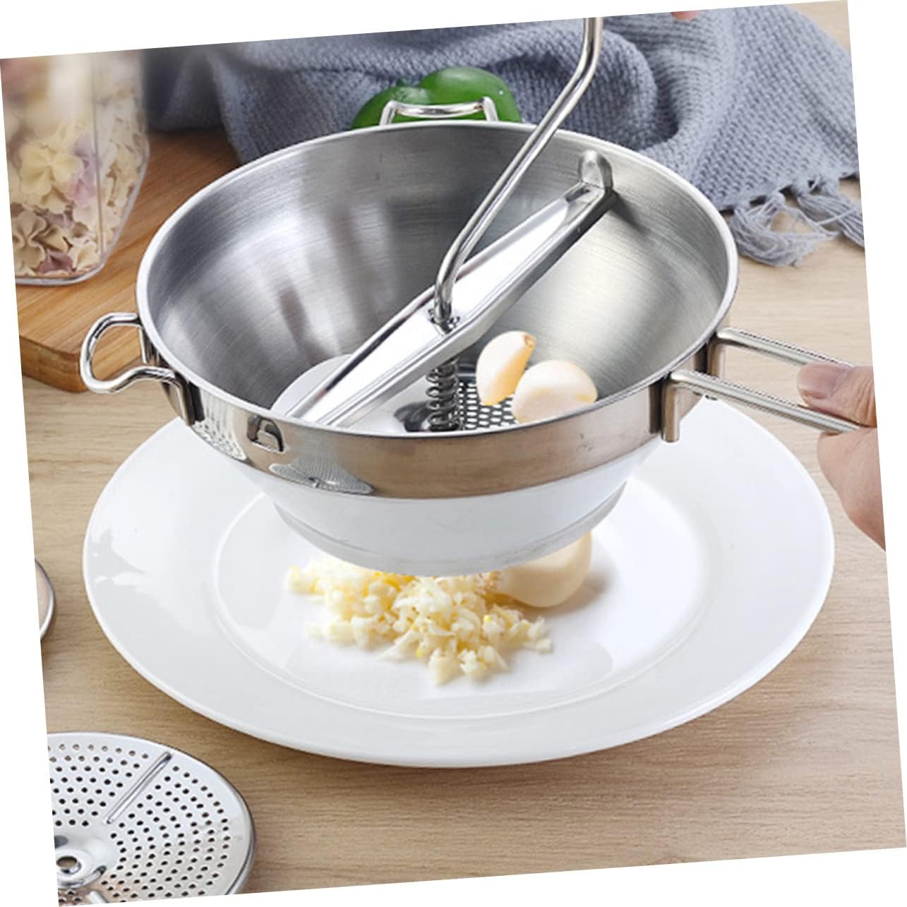 DECHOUS Stainless Steel Food Blender Potato Ricer Vegetable Masher Manual Crusher Kitchen Gadget Multipurpose Potato Masher for Cooking