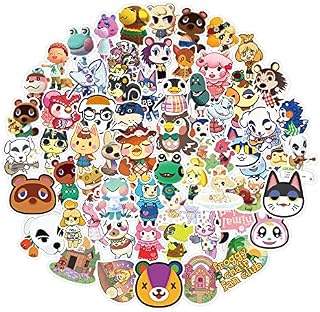 Modou 100 sztuk naklejek Animal Crossing, fajna gra, naklejki na butelki z wodą, wodoodporne i idealne na laptopa, Hydro Flask, telefon samochodowy