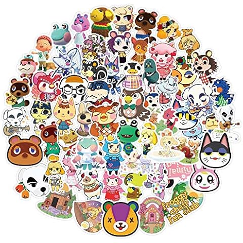 Modou 100 Stück Animal Crossing Aufkleber Coole Spiel Aufkleber für Wasserflaschen Wasserdicht und perfekt für Laptop Hydro Flask Autotelefon Cover