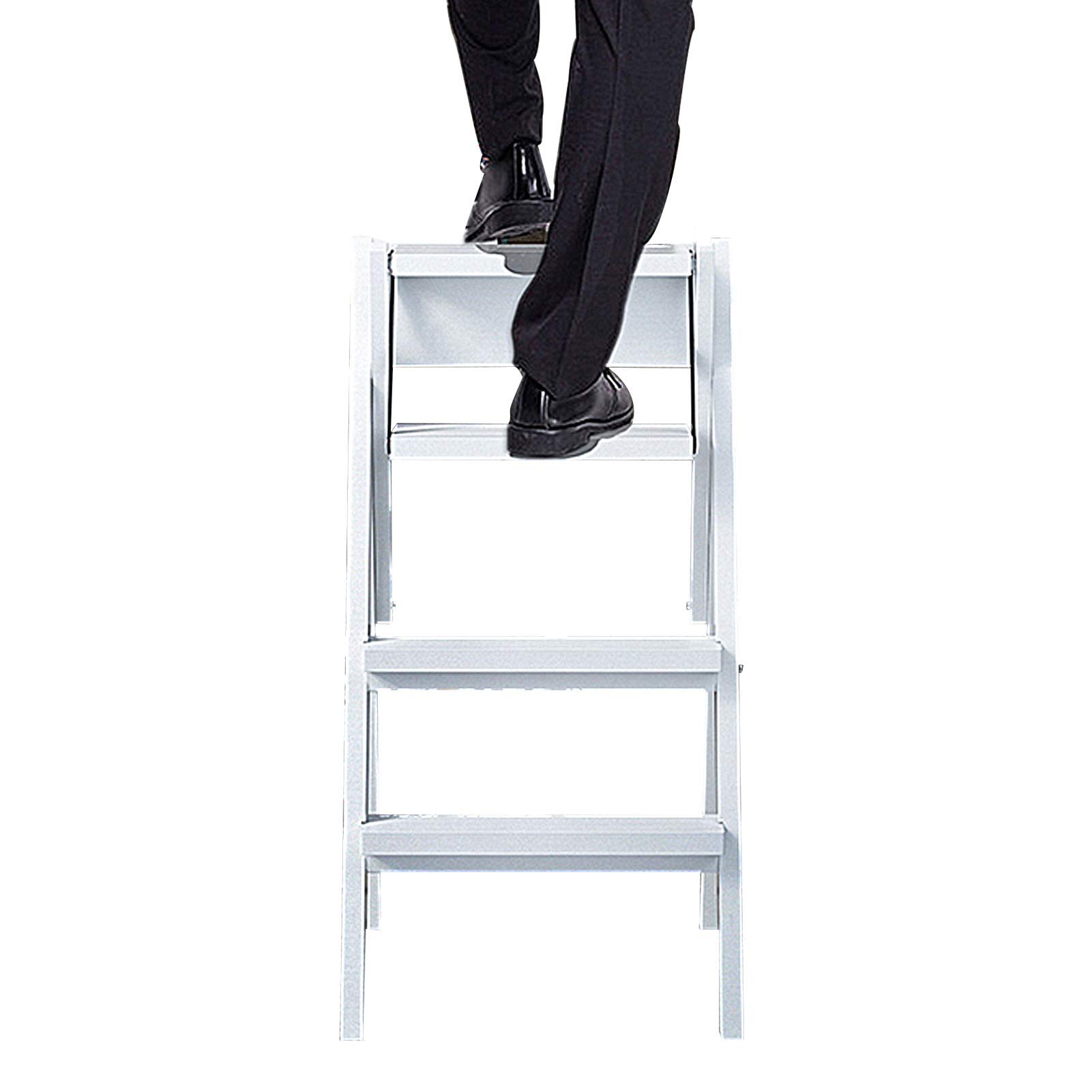 Chaise à escabeau pliante en bois à 4 étapes pour maison