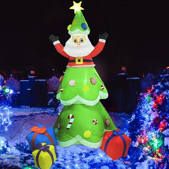 7.3 FT Christmas Inflatables Tree Decorations Outdoor, Blow