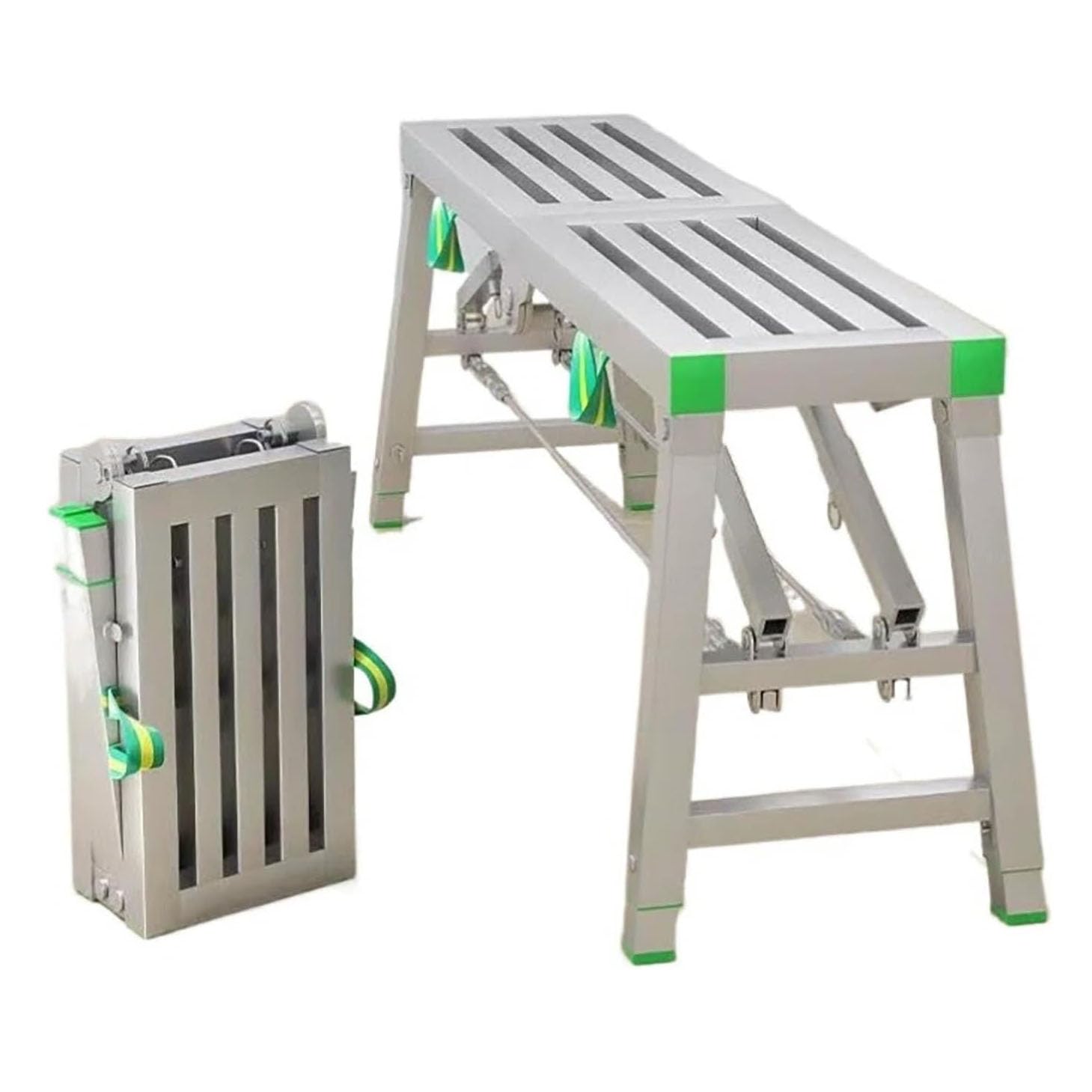 Plataforma de Trabajo Plegable con trampilla, Altura Ajustable, Ligera y portátil, Ideal para el hogar, la Oficina, el Taller y el Garaje. Carga máxima: 40 kg.