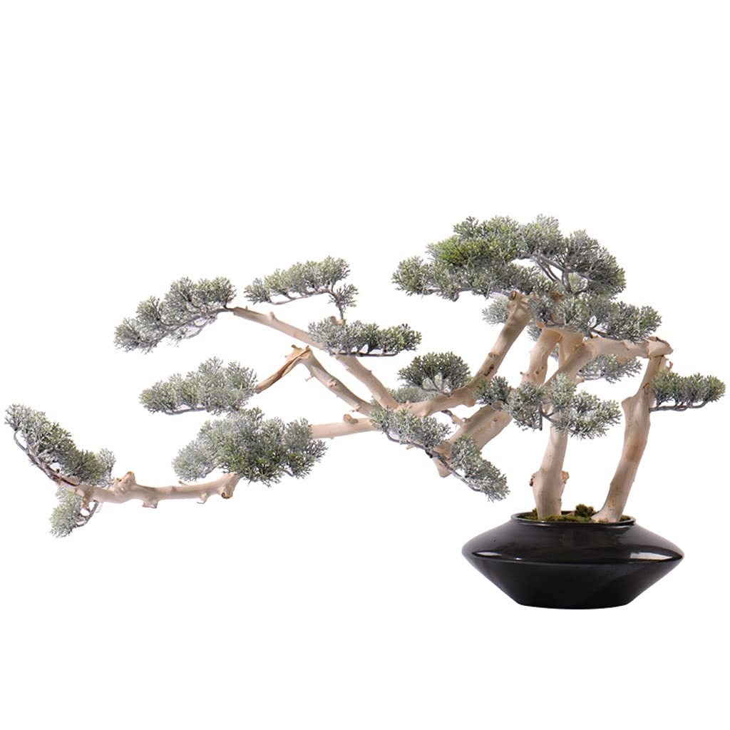 HCZKIUJY Artificial Bonsai Tree Creative Simulation Welcoming Pine Bonsai Ornaments Artificial Plant Hall Entrance Decorations for Study Exhibition Hall Office Fake Plant Decoration