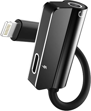 Headphone Adapter for Lightning to 3.5mm AUX Audio Jack and Charger Extender Dongle Earphone Headset Splitter Compatible with iPhone 11 12 Mini pro max xs xr x se2 7 8Plus for Ipad Air Cable Converter