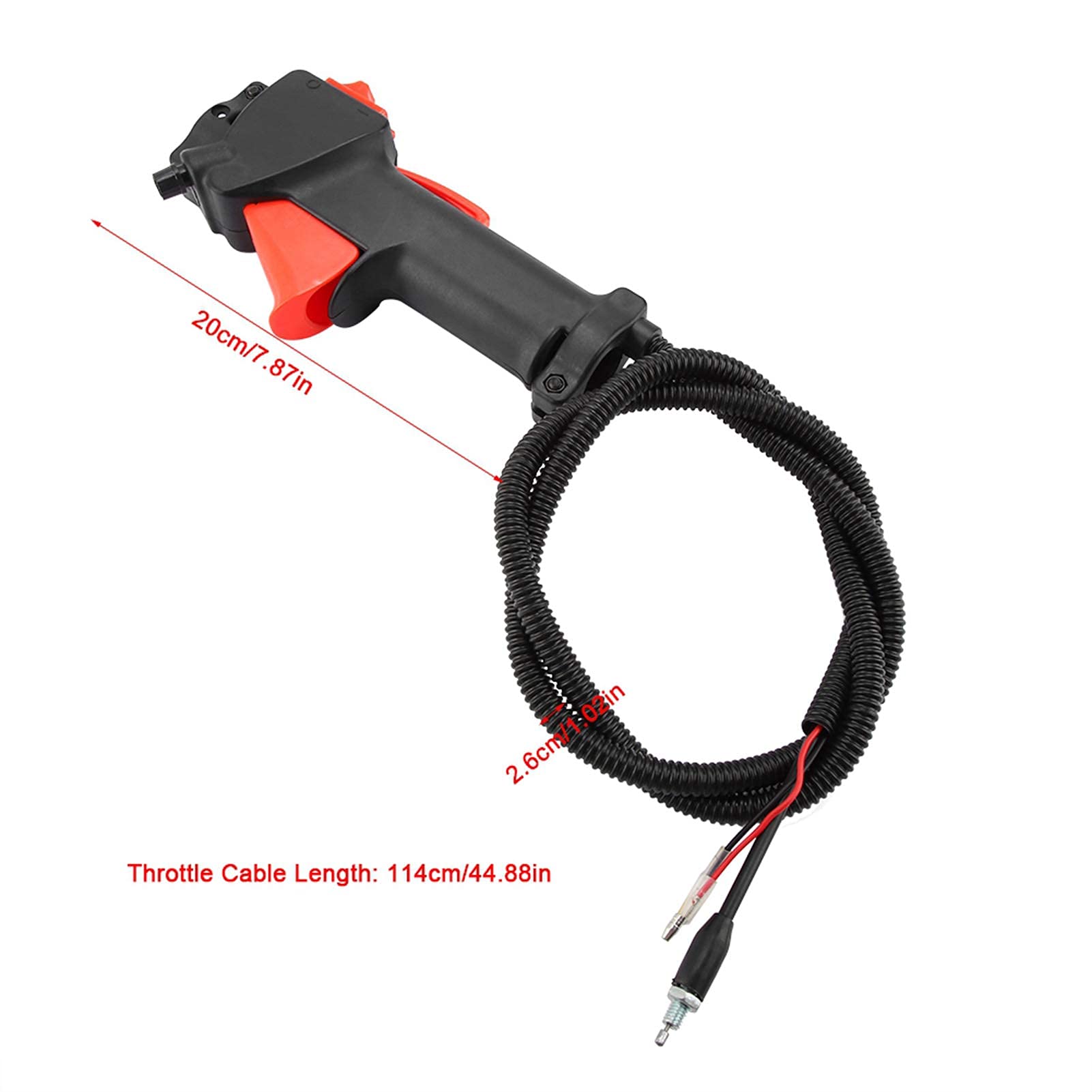 Interruptor De Mango De Strimmer, 26 Mm Desbrozadora De Acelerador De Plástico Interruptor De Mango De Control Del Acelerador Juego de Cables de 1,1 m Piezas para máquina de jardín