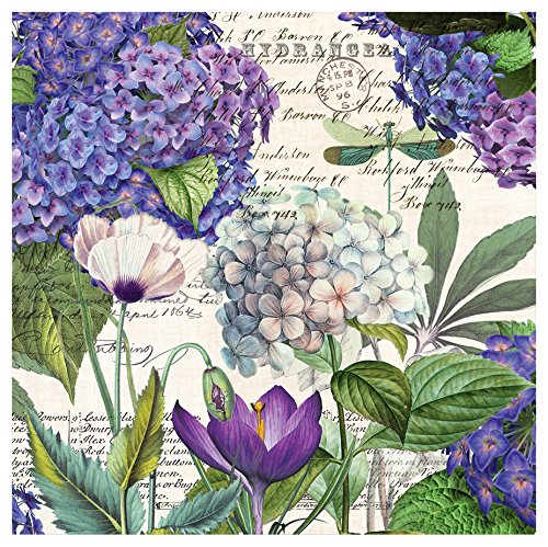 Michel Design Works 20-Count 3-Ply Paper Cocktail Napkins, Hydrangea