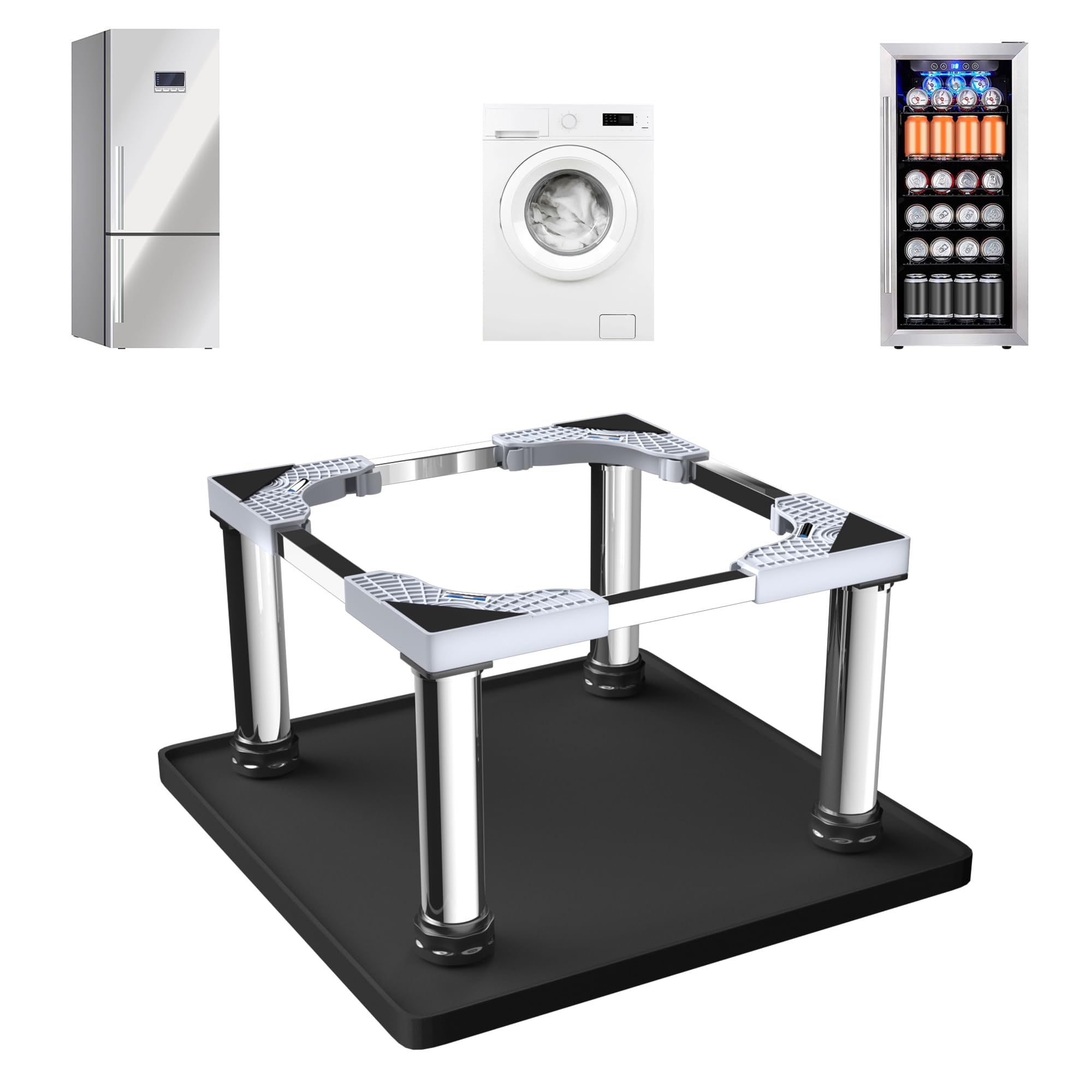 Mini support de réfrigérateur 61 x 61 cm et plateau d'égouttement silicone pour petit espace