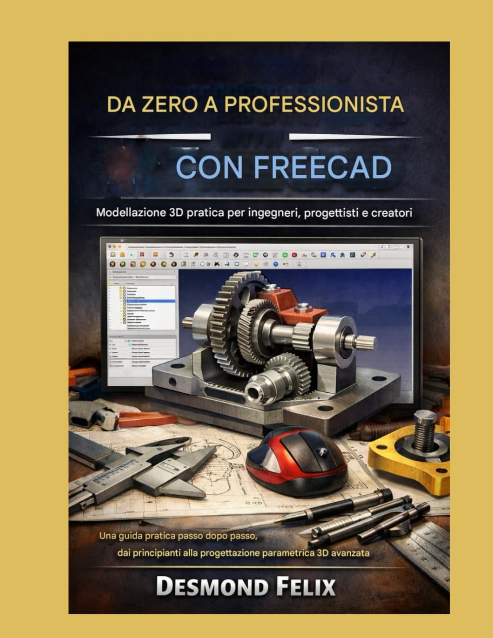 DA ZERO A PROFESSIONISTA CON FREECAD Modellazione 3D pratica per ingegneri, progettisti e creatori: Una guida pratica passo dopo passo, dai principianti alla progettazione parametrica 3D avanzata.