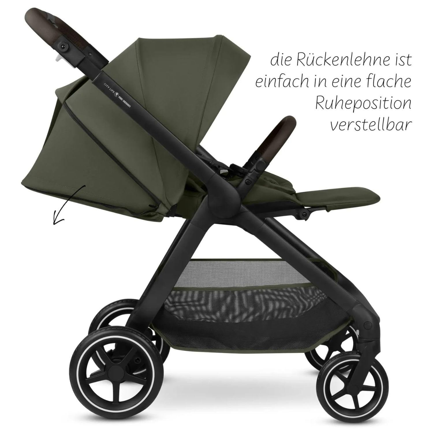 ABC Design City Life Poussette et poussette de sport jusqu'à 22 kg - Avocat | Jusqu'à 22 kg, avec unité d'assise réversible, position allongée, glissière télescopique et panier de courses jusqu'à 10 kg