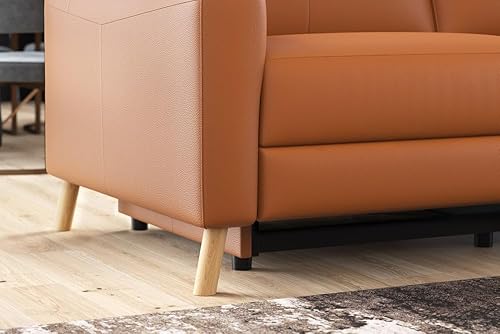 Miniatura 5 de Valencia Elodie - Silla decorativa de piel, napa italiana 11000, reposacabezas ajustables, sofá moderno para muebles de sala de estar (coñac)