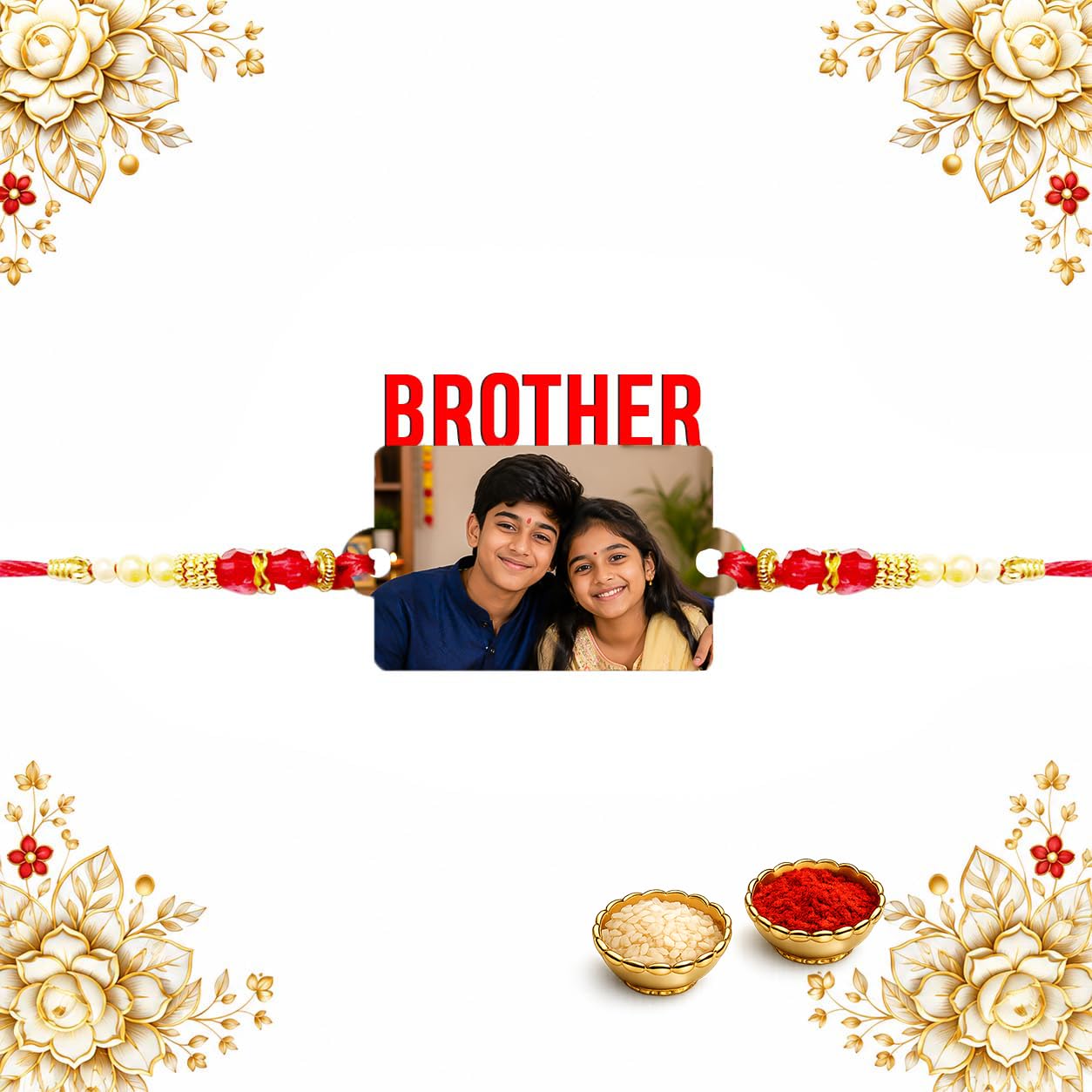 Personalized Photo Rakhi for Brother with Roli Chawal Set | Custom Photo Rakhi | Personalized Rakhi for Bhai, Brother, Bro, Chota Bhai, Bada Bhai | Premium MDF Rakhi for Raksha Bandhan Gift-image-49