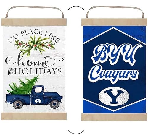 KH Sports Fan Reversible Banner Sign Home for Christmas Brigham Young Cougars