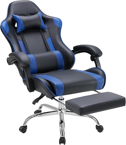 Miniatura 15 de DUMOS Silla de juegos con reposabrazos de conexión, sillas de videojuegos con cojín de resorte de bolsillo, silla ergonómica para computadora con