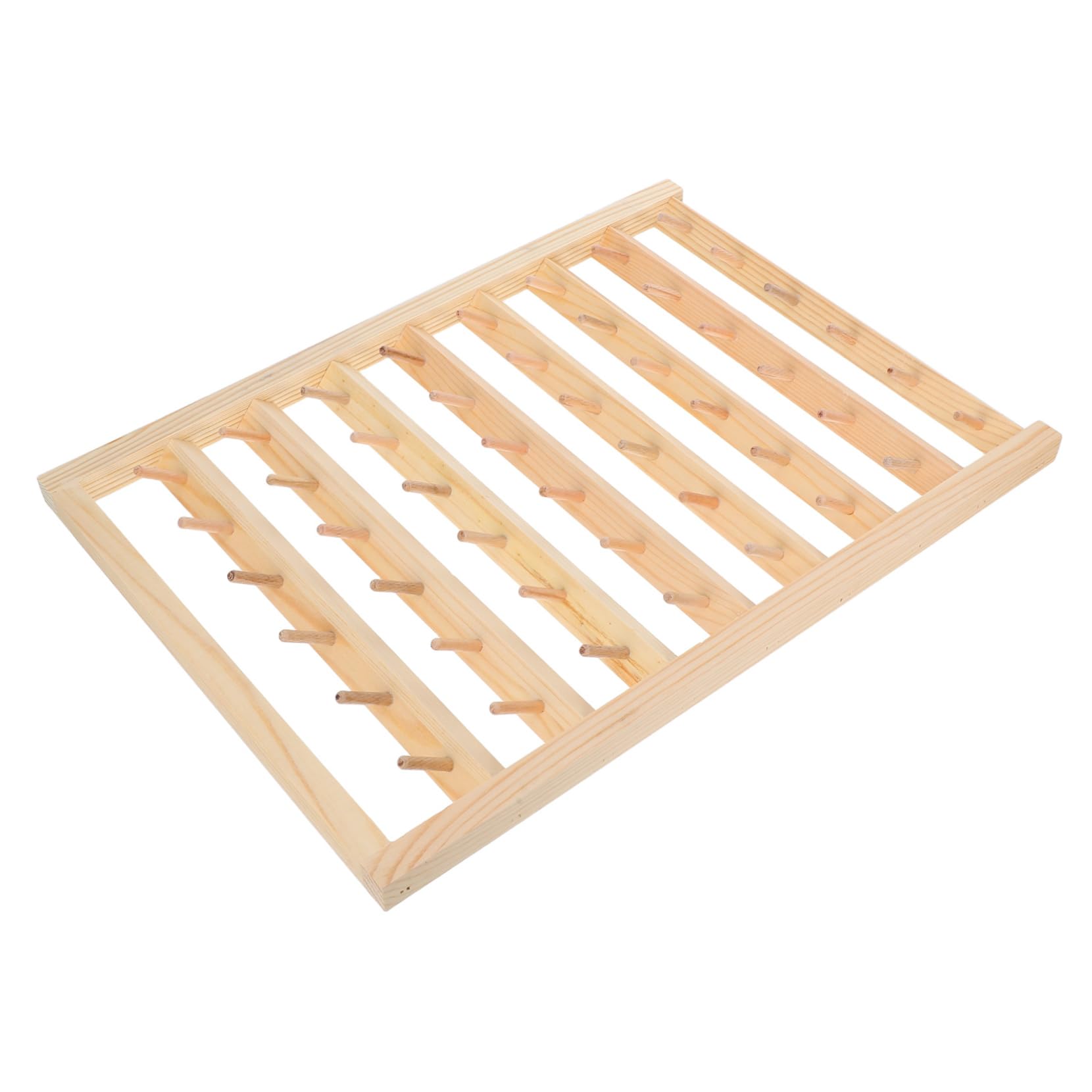 Porta Rocchette in Legno a Parete per 48 Rocchetti da Cucito, Khaki