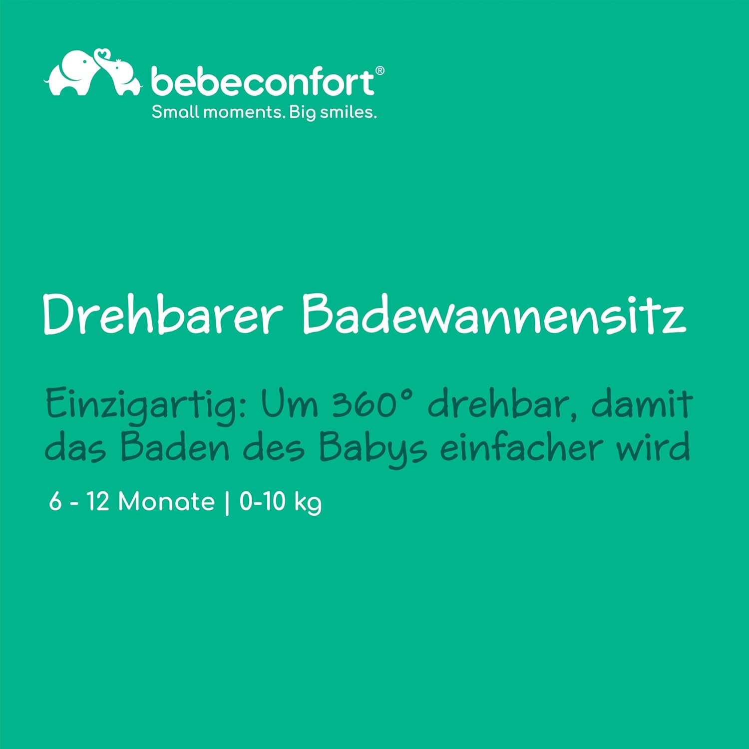 Bebeconfort Drehbarer Badewannensitz, Badewannensitz, Ergonomisch, 6 Monate bis 12 Monate, 0-10 kg, Beige