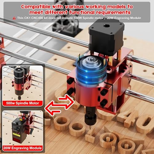 Coolook CNC Router Machine, Upgraded 3 Axis Engraver Machine with Controller, All-Metal CNC Router Machine for Metal, Wood, Acrylic, Working Area 400×400×80mm - Image 4