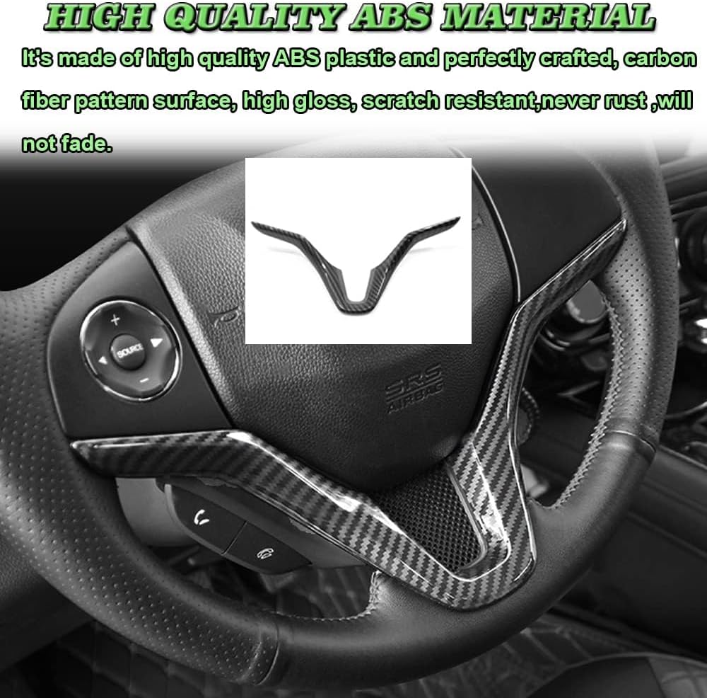 ABS Molding Trim Sticker Cover Auto Accessories Interior Decoration for Honda HRV HR-V 2016 2017 2018 2019 2020 2021 2022（Carbon Fiber image 4