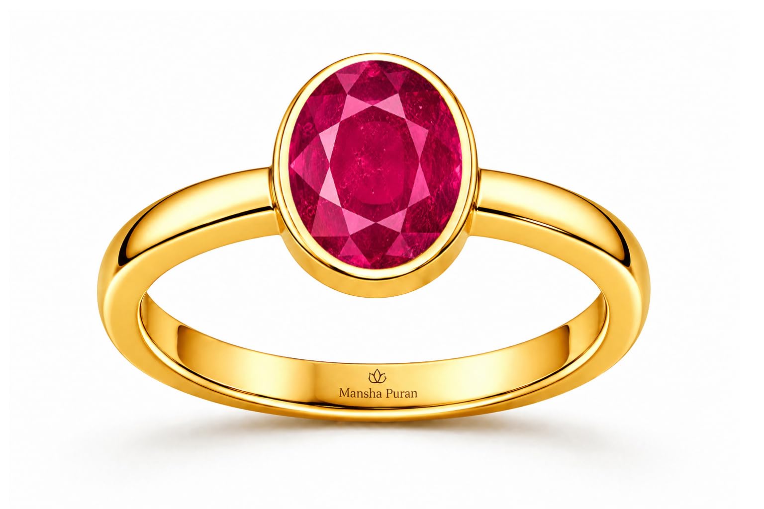 Natural Ruby Manikya Gemstone Energized Panchdhatu Plain ring for men and women-image-34