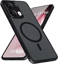 Magnetic Case for OPPO Reno13 Pro 5G, Compatible with MagSafe, Translucent Matte Anti-Shock Protective Case Cover Scratch Resistant for OPPO Reno13 Pro 6.83 Inch, Black